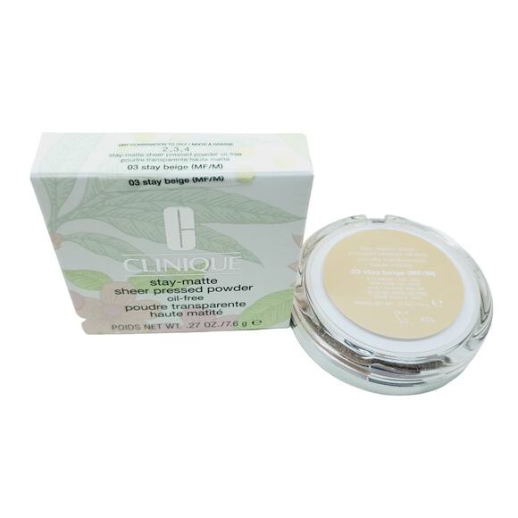 Clinique Stay-Matte Sheer Pressed Powder Oil-Free 03 Stay Beige (MF/M) - Picture 3 of 3